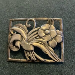 Sterling Flower Brooch